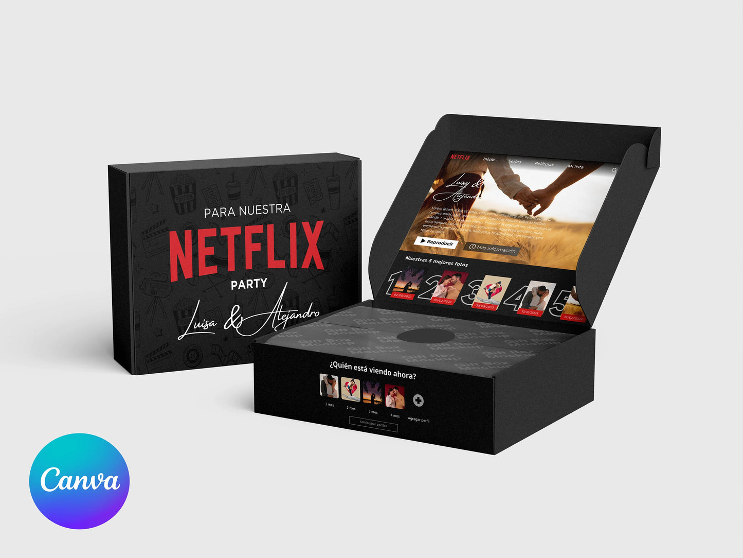 Plantilla canva NetflixPartyBox