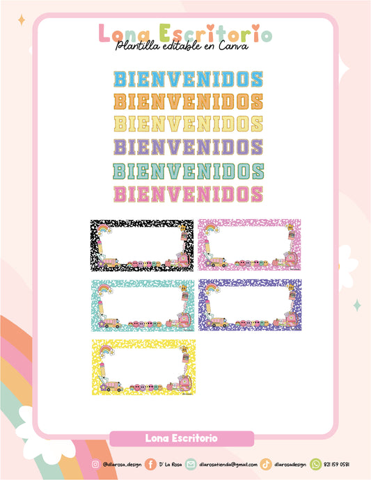 Plantilla Canva: Diseños para Lonas de Escritorio Composition Notebook