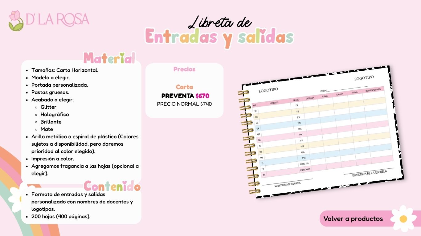 Libreta entradas y salidas
